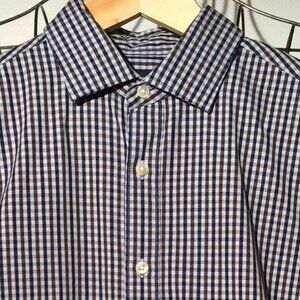 BLOOMINGDALE'S Ocean Blue Gingham Shirt *Business Casual* The Men's Store